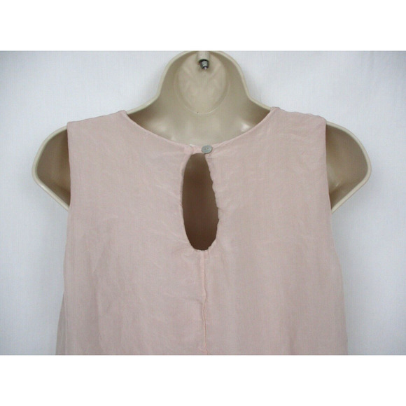 Elena Baldi Silk Top Women Small Crochet Lace Lagenlook Coquette Romantic Pastel - Picture 7 of 16